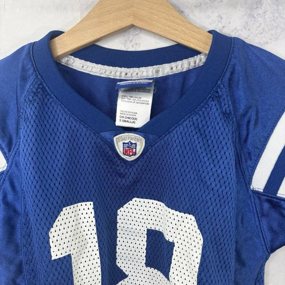 Vintage 90s Reebok NFL Indianapolis Colts #18 Peyton Manning Jersey Youth S Blue